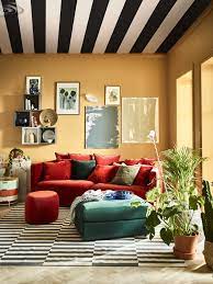 Vimle Voetenbank Met Bergruimte Ikea Ikeanl Ikeanederland Inspiratie Wooninspiratie Interieur W Red Sofa Living Room Red Couch Living Room Living Room Orange