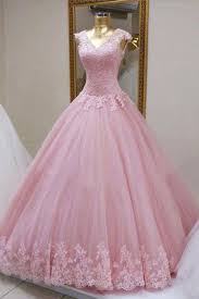 Pink Organza Lace Applique Long Dress Princess Ball Gown Dresses Princess Ball Gowns Prom Dresses Ball Gown Ball Gown Dresses