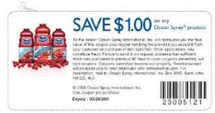 Ocean Spray Printable 1 Coupon On Any Ocean Spray Product Exp One Month From Printing Canada