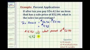 Ex Find The Sale Tax Percentage