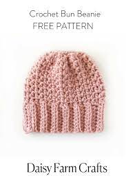 Daisy Farm Crafts Crochet Beanie Pattern Crochet Hats Free Pattern Crochet Bun Hat