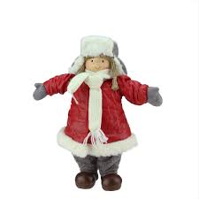 Duration any long __ medium short __. 12 25 Cheerful Young Girl Gnome In Red Puffy Winter Coat And Gray Hat Christmas Decoration Walmart Com Walmart Com
