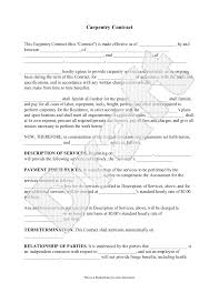 Sample Carpentry Contract Form Template Carpentry Contract Template Contract