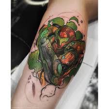 Watercolor Metroid Tattoo Done By Rodferod To Submit Your Work Use The Tag Gamerink And Don T Metroid Tattoo Tattoos Samus Tattoo