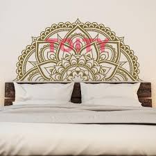 Halb Mandala Blume Schlafzimmer Vinyl Wandtattoo Aufkleber Indische Blumen Zen Yoga Halb Mandala Wandaufkleber H56xw117cm 22 X 46 Mandala Wall Sticker Wall Stickerwall Decor Aliexpress