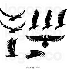 Black And White Simple Black And White Eagle Clipart Royalty Free Clip Art Vector Logos Of Silhouetted Black Eagles Eagle Outline Bird Outline Black Bird Tattoo