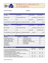 Personal Financial Statement | EZ Landlord Forms