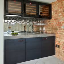 I love the reflectiveness and interest antique mirror. 75 Beautiful Home Bar With A Drop In Sink And Mirror Backsplash Pictures Ideas July 2021 Houzz
