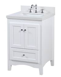 Featuring durable construction in a clean, white finish, this vanity has 2 drawers with full access glides which provide storage for your bath necessities. Abbey 24 Shaker Style Bathroom Vanity With Quartz Top Kitchenbathcollection