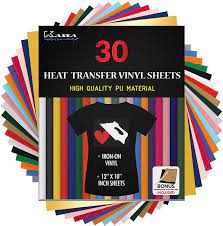 Heat Transfer Iron On Vinyl Sheets For Cricut Heat Press Machine Perfect For T Shirts More Iron On Vinyl Vinyl Sheets Heat Press Machine