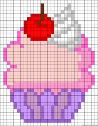 Miam Miam Des Cupcakes En Perles A Repasser Dessin Petit Carreau Crochet Pixel Schemas De Bijoux En Perles