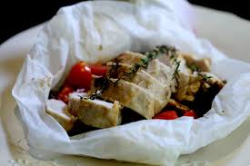 Petto di pollo al cartoccio. Tra Dolce Ed Amaro Fast Eine Fastenspeise Petto Di Pollo Al Cartoccio Con Funghi E Pomodorini