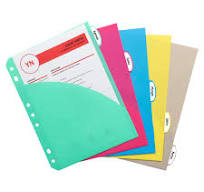 C-Line Mini Size 5-Tab Poly Index Dividers with Pockets, for 5.5 x 8.5, 6 x  9 and 8.5 x 11 Binders, Assorted Colors, One 5-Tab Set (03750)