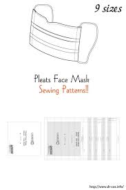 Pleats Face Mask Free Sewing Patterns In 2020 Diy Sewing Pattern Sewing Patterns Free Sewing