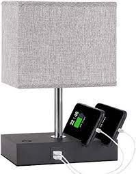It's a nice gift for your friends and family and you will find this usb table lamp worth it. Touch Control Bedside Lamp With 2 Usb Ports Aooshine Usb Table Lamp With 2 Phone Stands And Low Voltage Led Bulb Grey Fabric Shade Modern Style Suitable For Bedroom Living Room Amazon Com