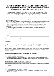 Toute sortie durant ces heures devra être justifié avec une attestation de déplacement dérogatoire, disponible sur le site du ministère de l'intérieur. Attestation Derogatoire Covid 19 Document Officiel Telechargeable Octobre 2020