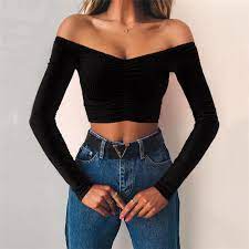 Crochet panel strappy crop top. 2021 Crop Top 2020 Sexy Langarm Verkaufer Damen Top Frau Kleidung Crop Tops Off Schulter Shirts Fur Frauen Multifunktionale Buy Frau Tops Sommer T Shirts Lace Up Frauen Top Reine Farbe Einfache T Shirt Product