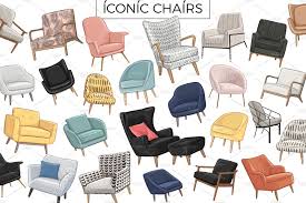 Iconic Chair Collection By Natalka Dmitrova On Creativemarket Chair Comfortable Elegance Furniture Seat Sofa Apar In 2020 Iconic Chairs Vector Icons Make Design