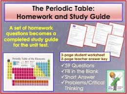 Periodic Table Homework Periodic Table Study Guide This Is A Set Of Homework Questions On The Periodic Table Ther Study Guide Chemistry Worksheets Homework