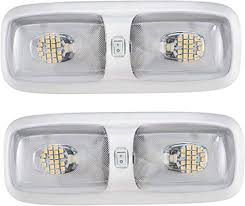 Amazon Com Rv 12v Led Double Dome Lighting Fixture 4200k Rv Led Lights Interior Lighting 2 Pack Automotive