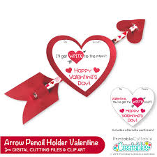 Download Arrow Pencil Holder Valentine Free Svg File For Cricut Silhouette