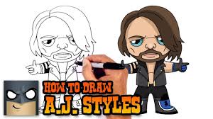 How To Draw Aj Styles Wwe Youtube Aj Styles Easy Cartoon Drawings Aj Styles Wwe