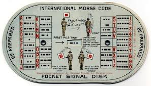 1914 Pocket Signal Disk Relating Morse Code To Wig Wag Flag Signals Morse Code Coding Morse Code Bracelet