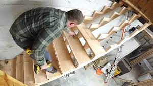 Stairs and spiral staircase in plan, frontal and side elevation view cad blocks. All Done Ladders No More Finishing Garage Stair Build Youtube
