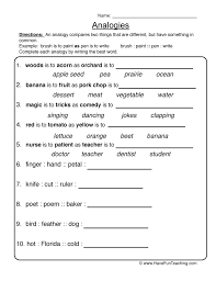 Analogy Worksheets For Grade Analogies Multiple Choice Worksheet Have Fun Teaching Fabulous Picture Jaimie Bleck