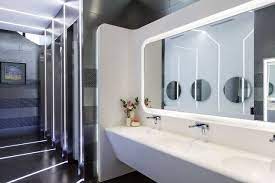 corian solid surface creates a flowing ecological space for corian solid surfaces corian interior design restroom restroom design space interiors