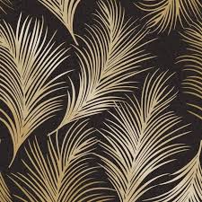 Black And Gold Pattern Wallpaper Holden Decor Holden Metallic Feather Pattern Wallpaper Leaf Motif Modern Textured Exclusive 50082 In 2020 Pattern Wallpaper Feather Wallpaper Geometric Wallpaper Metallic