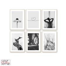Black And White Gallery Wall Set Black And White Set Of 6 Prints Minimalist Wall Art 6 Piece Wall Art Bedroom Decor Gallery Wall Art Modern Print Set Of 6 Scandinavian In 2020 Etsy Wall Art Art
