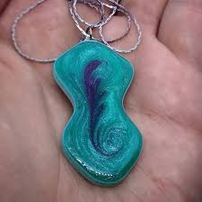 Kolye Boyutu 40x25x3 Mm Ozel Uretim Kaliplar Ile Hazirlanmis El Emegi Goz Nuru Epoksi Necklace Turquoise Necklace Pendant