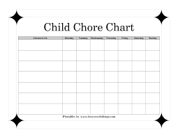 childrens printable chore chart templates at