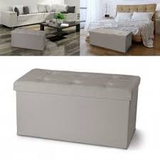 Banc Coffre Rangement Pvc Gris 100x38x38 Cm Pliable Avec Images Banc Coffre De Rangement Coffre De Rangement Banc Coffre