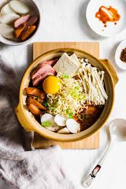You can leave the other ingredients in a ring around the beef for presentation, or just mix it all up. Budae Jjigae Korean Army Stew Curious Cuisiniere
