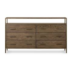 Lenia white oak 6 drawer double dresser. Modern Oak 6 Drawer Wide Dresser Pottery Barn