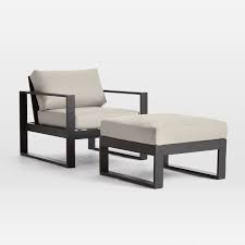 Portside Aluminum Outdoor Lounge Chair Ottoman Set West Elm Lounge Chair Outdoor Outdoor Furniture Collections Lounge Furniture