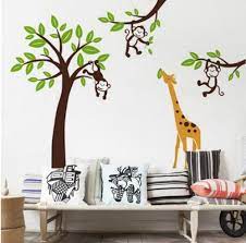 Monkey Tree Jungle Nursery Wall Art Stickers Decals Giraffe Childrens Bedroom Uk In Home Furniture D Kids Bedroom Wall Art Baby Room Decor Wall Decor Decals