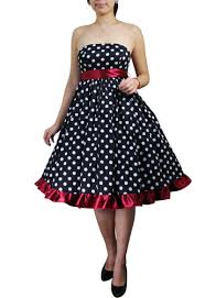 Plus Size Bowknot Polka Dot Red Rockabilly Gothic Pinup