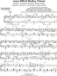 The Theorist Juice Wrld Medley Tribute Sheet Music Piano Solo In D Major Download Print Sheet Music Digital Sheet Music Violin Music