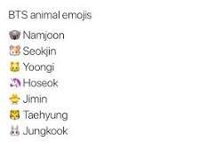 Bts Animal Emojis In 2021 Bts Emoji Bts Boys