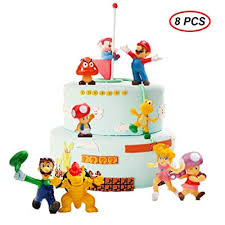 My first cake covered in fondant! Buy Super Mario Cake Topper Decorations Super Mario Action Figures Super Mario Cake Toppers Picks For Kids Birthday Party Baby Shower Cake Decorations For Boy And Girl 8 Pcs Online In Kuwait B07xkm5w79