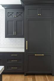 Matte Black Cabinets With Gold Hardware Timeless Kitchen White Countertops Black Kitchen Cabinets