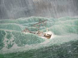 A windstorm arose on the sea, so great that the boat was being swamped by the waves; The Storm On The Sea Of Galilee Matthewbrooksart Com Paintings Prints Religion Philosophy Astrology Christianity Biblical Scenes Other Biblical Scenes Artpal