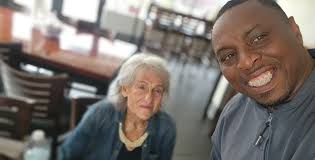 The Cozy Cafe visit by 92-year-old Ms. Jane Treglown