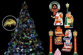 Santaland christmas lights vintage box art wood cutout. See Some Colorful Vintage Christmas Lights And How Trees Towns Used To Shine Back In The Olden Days Click Americana