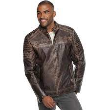 Men S Xray Slim Fit Washed Faux Leather Moto Jacket Faux Leather Moto Jacket Moto Jacket Leather Moto Jacket