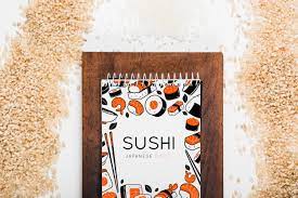 Download Free Psd Spiral Notepad Mockup With Japanese Food Mockup