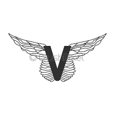 See more ideas about letter v, alphabet, lettering alphabet. Elegant Dynamic Letter V With Wings Linear Design Can Be Stock Vector Crushpixel